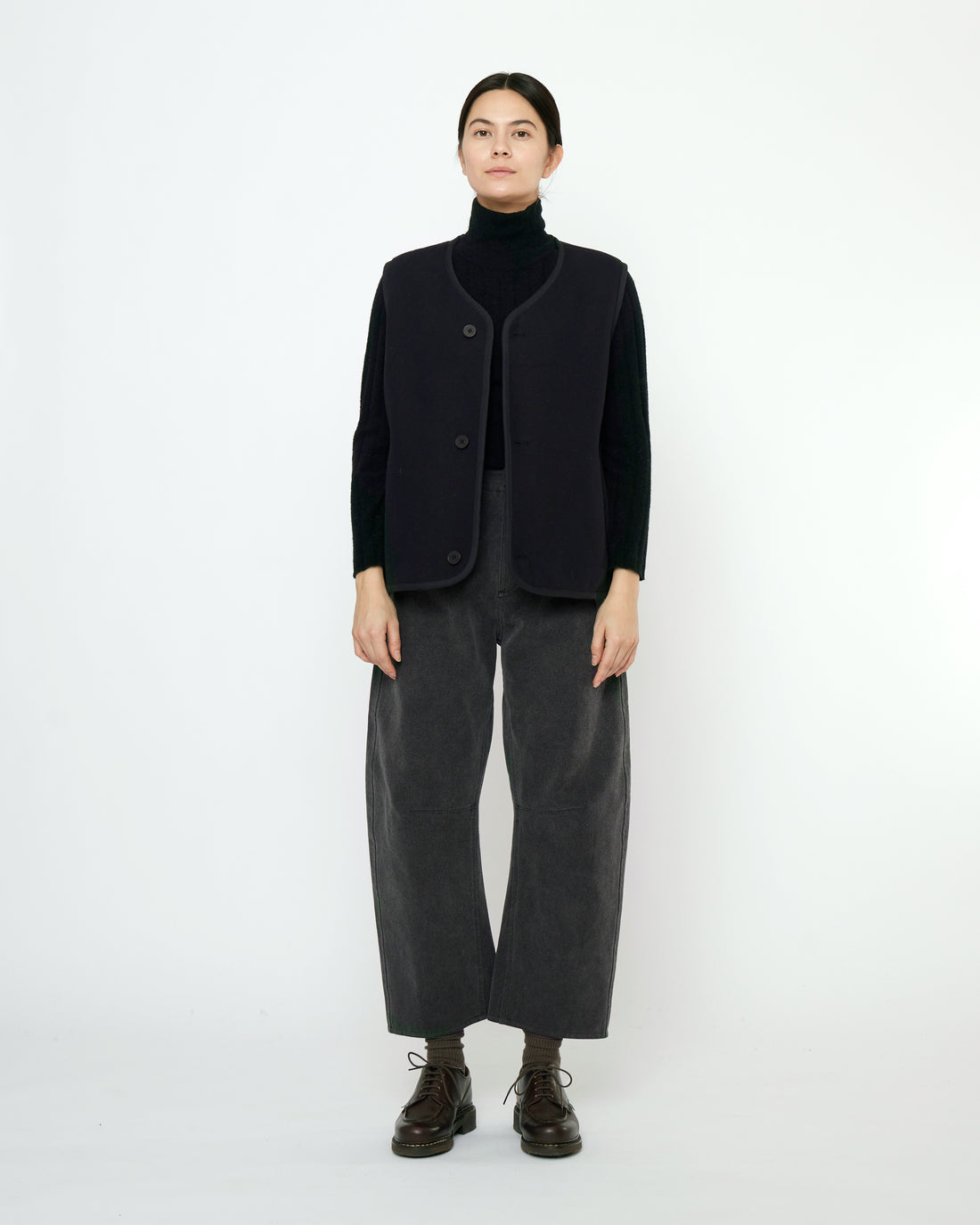 Double Faced Canvas Vest - FW25 - Black