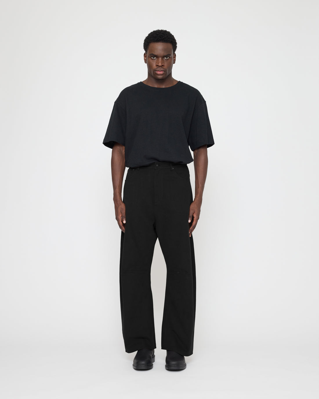 Signature Curve Legged Work Trouser - Brushed Canvas Edition - Black