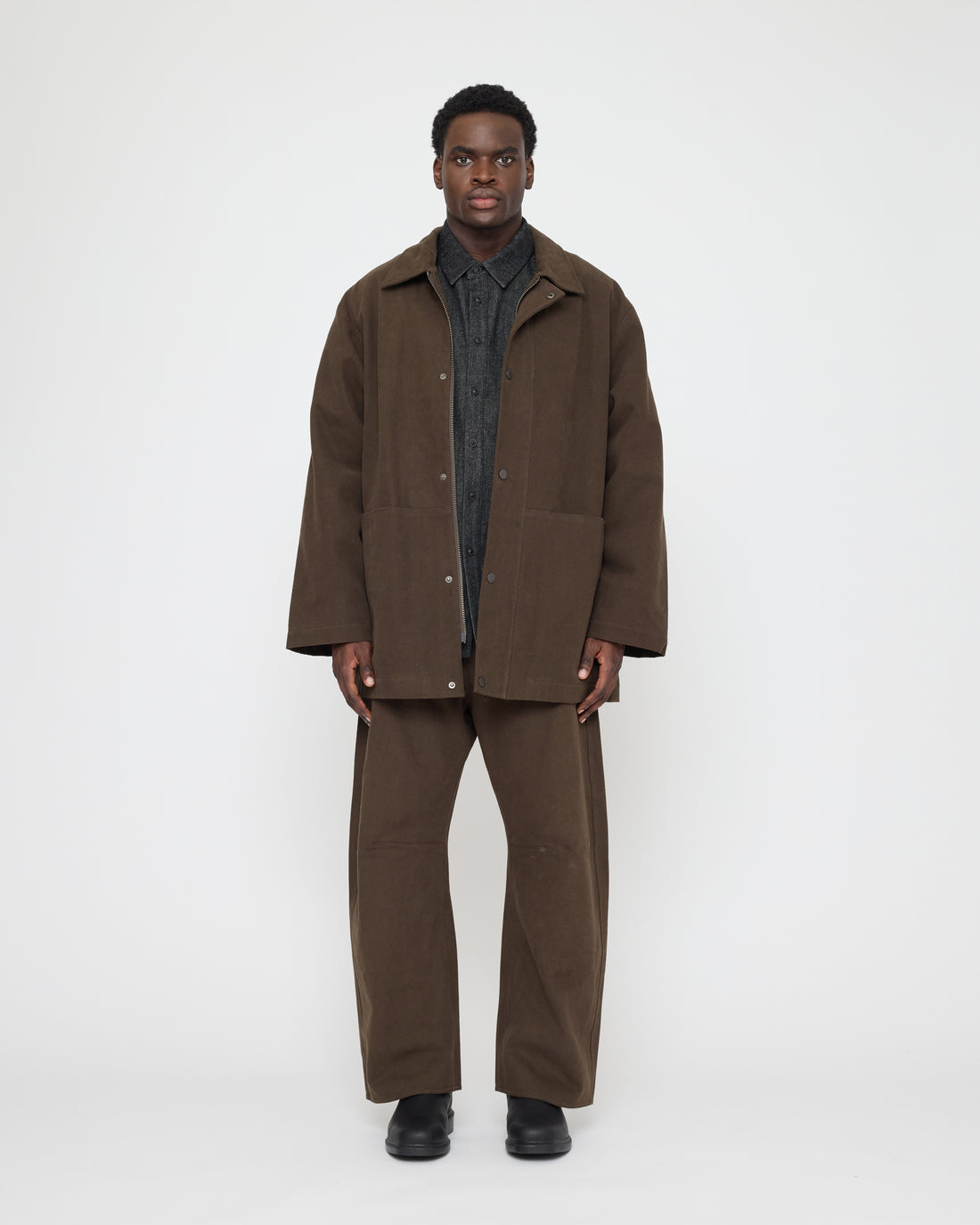 Mid-Length Chore Coat - FW26 - Taupe Brown
