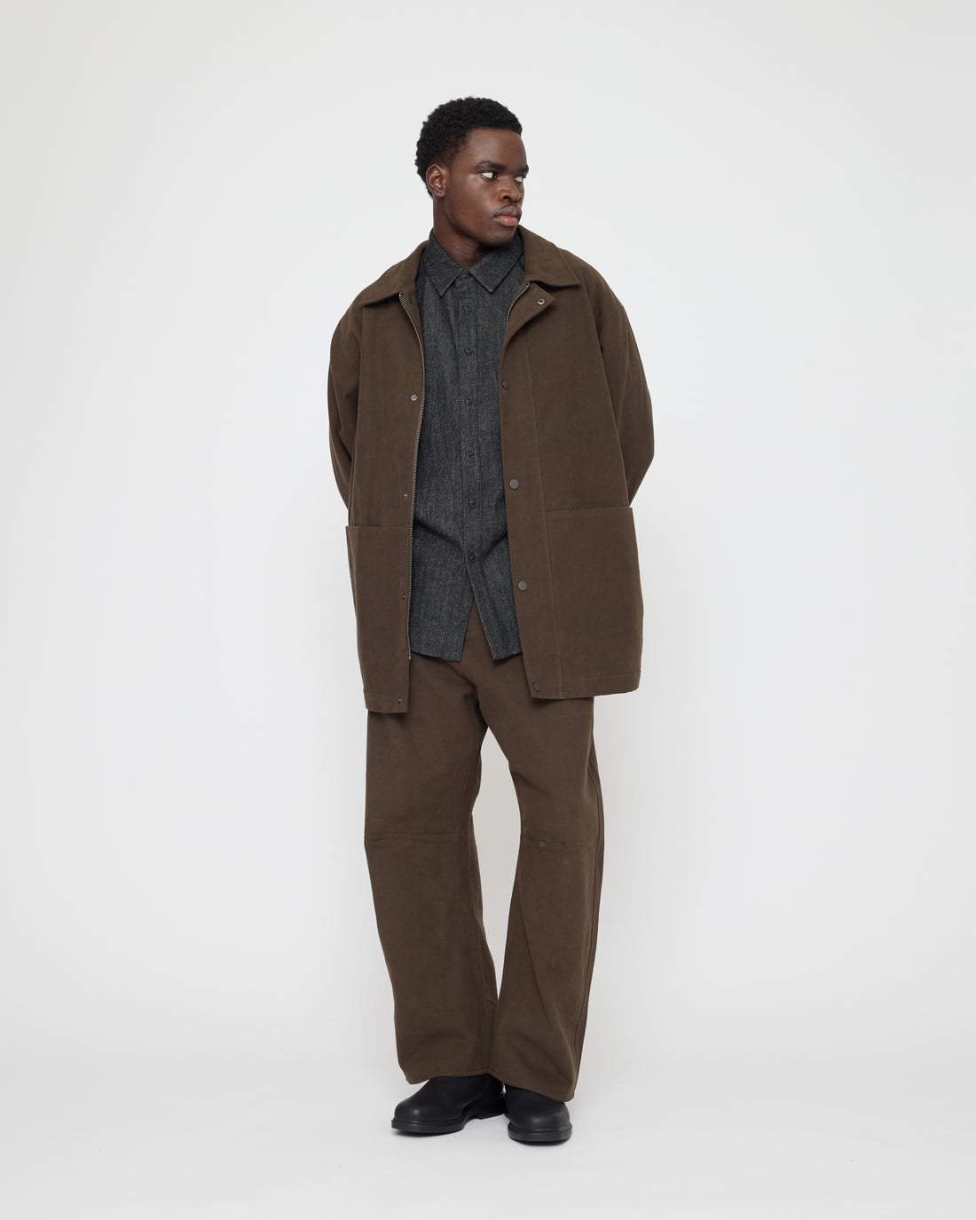 Mid-Length Chore Coat - FW26 - Taupe Brown