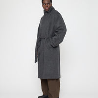 Tall Collar Long Wool Coat - FW26 - Charcoal