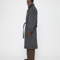 Tall Collar Long Wool Coat - FW26 - Charcoal