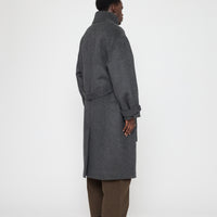 Tall Collar Long Wool Coat - FW26 - Charcoal