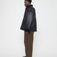 Faux Leather Shearling Jacket - FW26 - Black