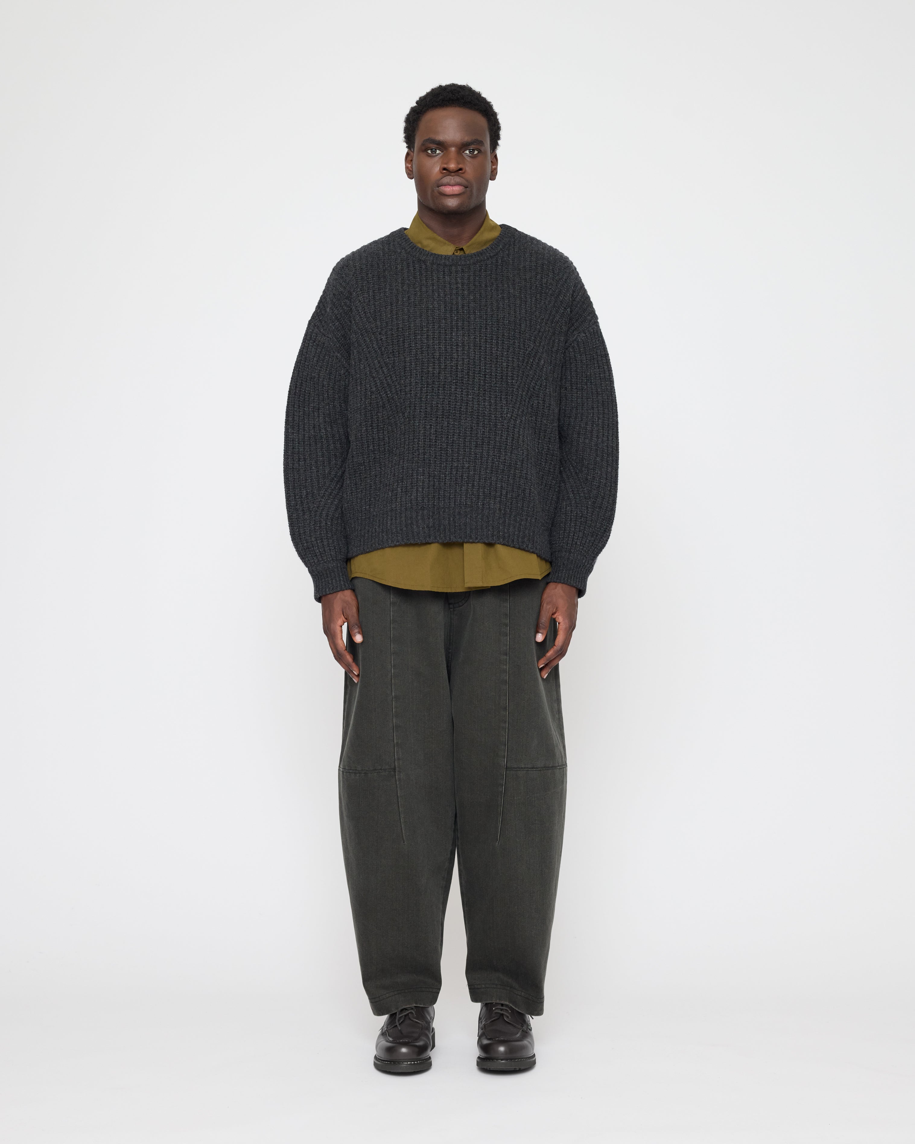 Chunky Poet Sleeves Sweater - FW26 - Charcoal