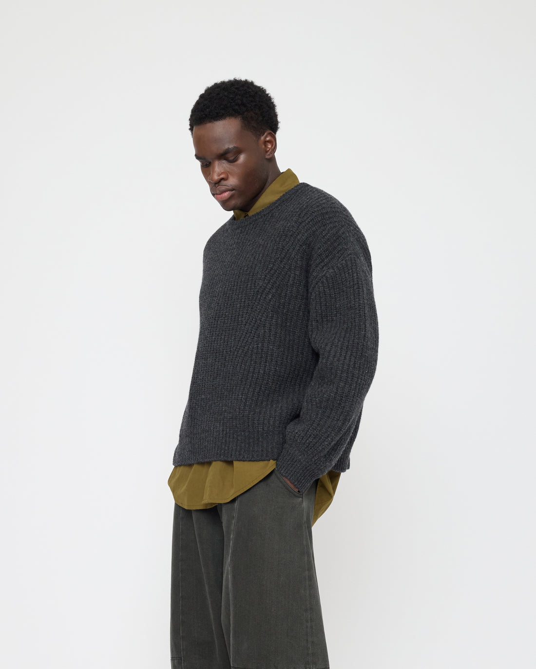 Chunky Poet Sleeves Sweater - FW26 - Charcoal
