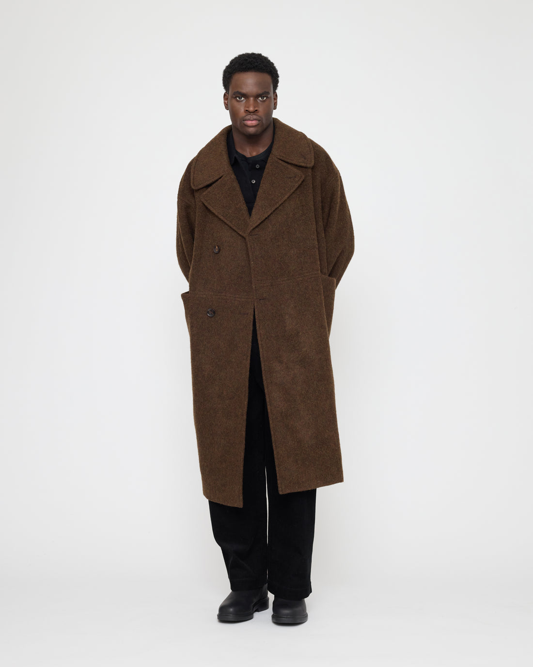 Double Breasted Wool Coat - FW26 - Dark Chestnut