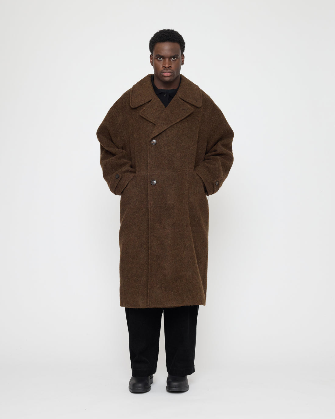 Double Breasted Wool Coat - FW26 - Dark Chestnut
