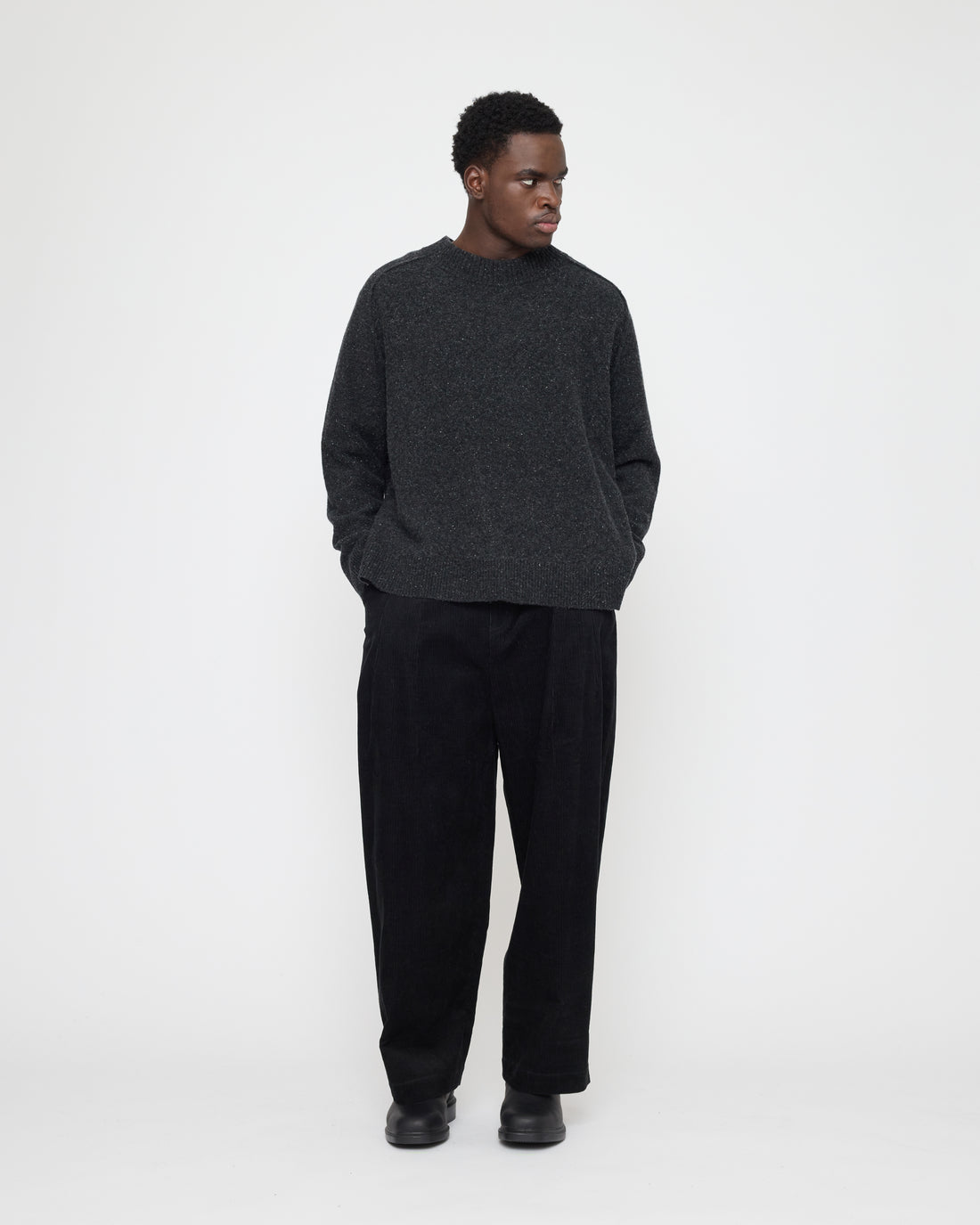 Roll Seam Sweater - FW26 - Speckle Charcoal