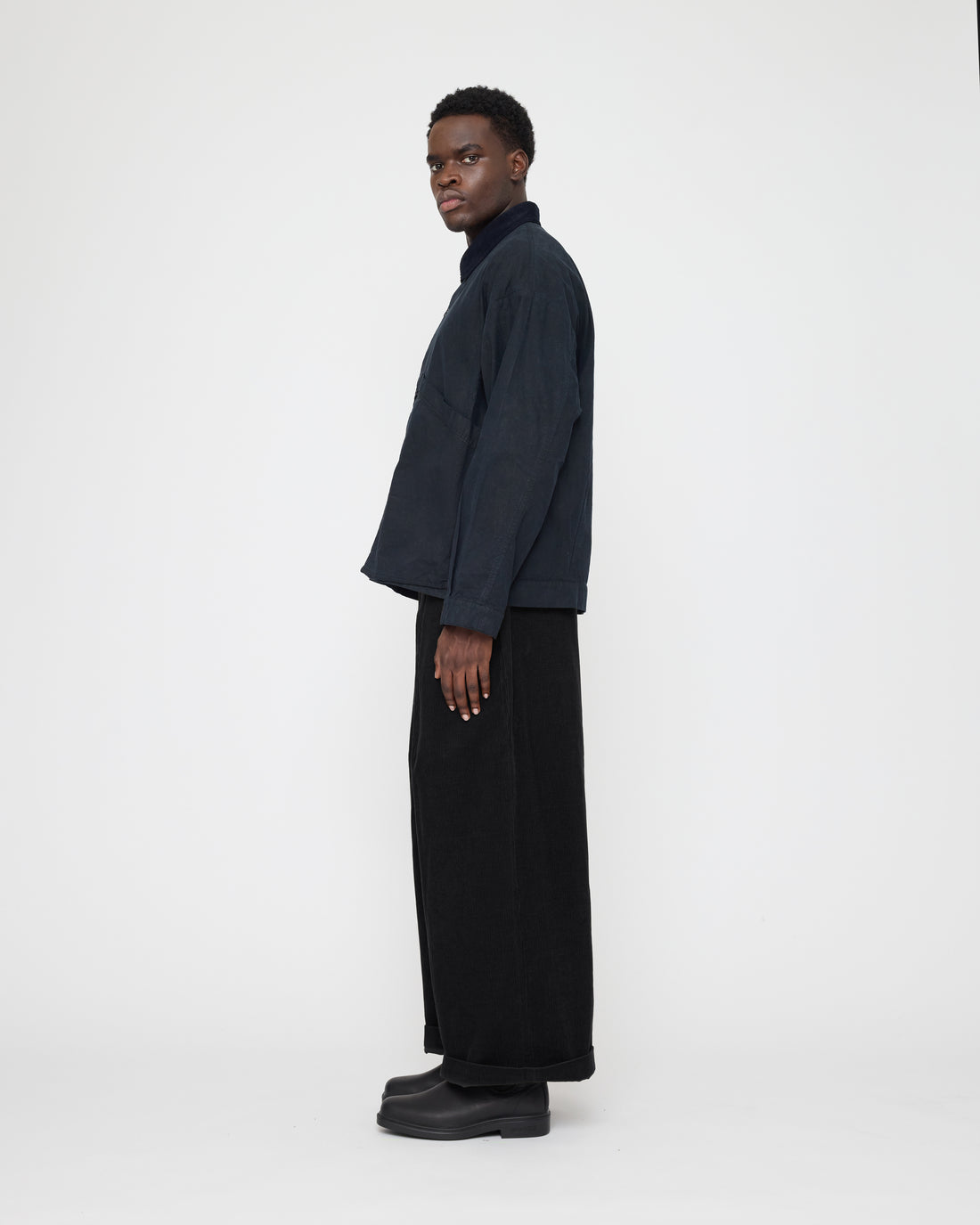 Panel Pockets Shirt Jacket - Waxed Edition - FW26 - Navy Black