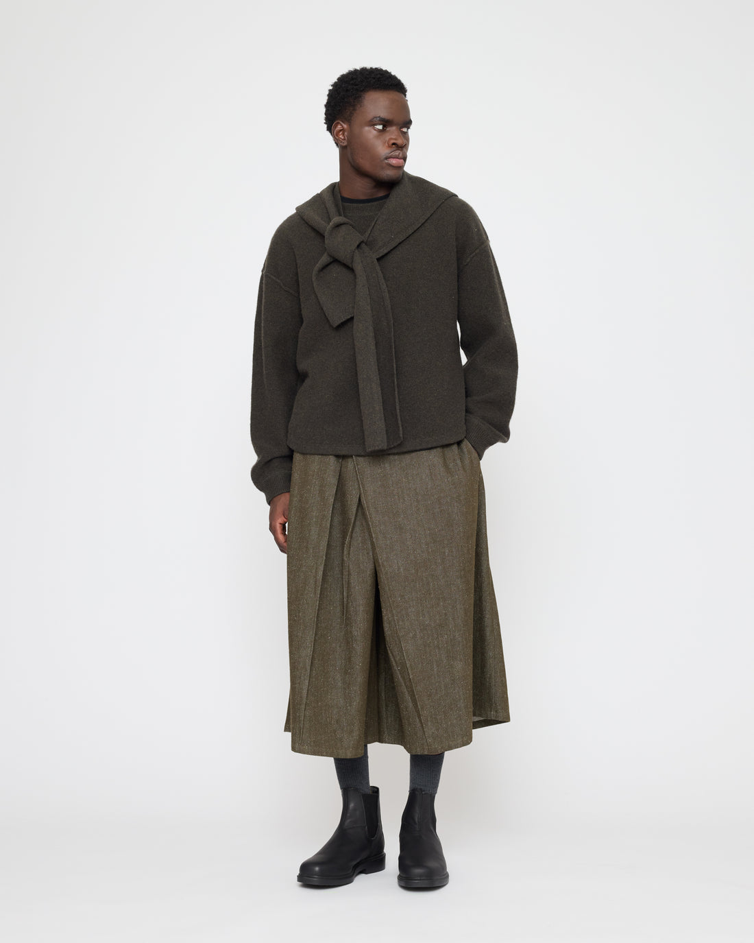 Pleated Culotte - Soft Denim Edition - FW26 - Olive