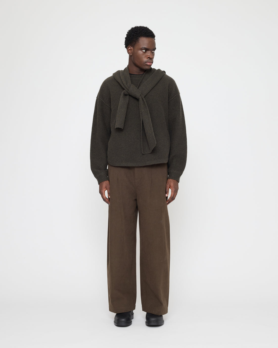 Hooded Scarf - FW26 - Olive Brown