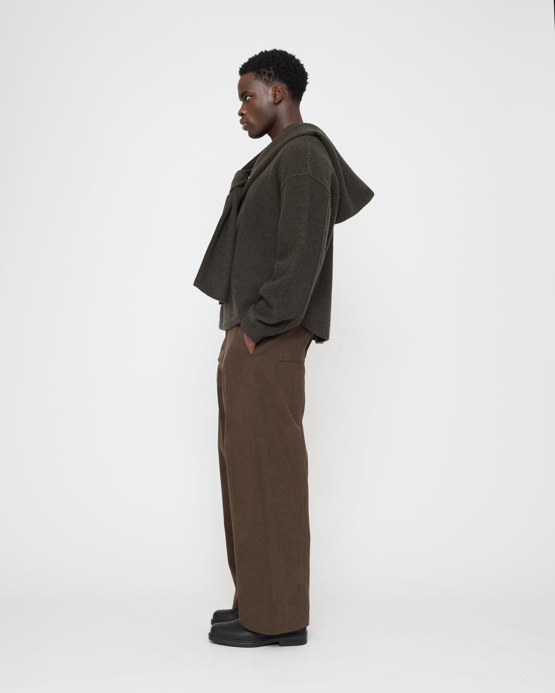 Hooded Scarf - FW26 - Olive Brown