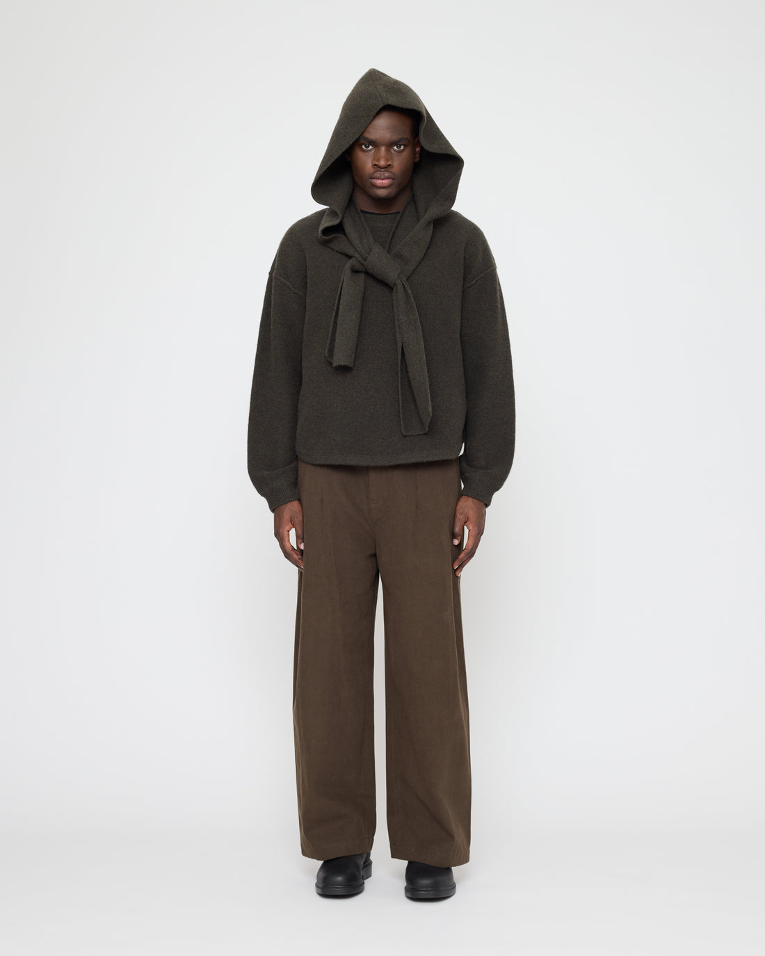 Hooded Scarf - FW26 - Olive Brown