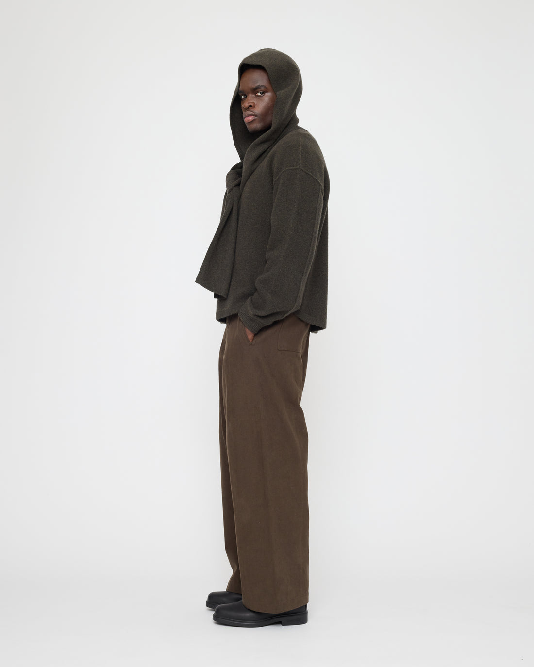 Hooded Scarf - FW26 - Olive Brown