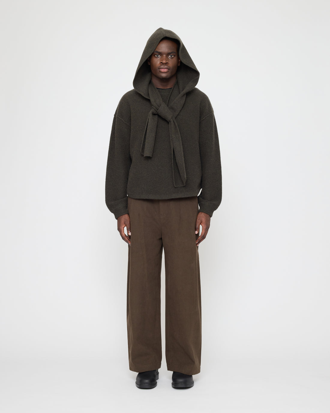 Hooded Scarf - FW26 - Olive Brown
