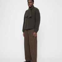 Cross Scarf - FW26 - Olive Brown