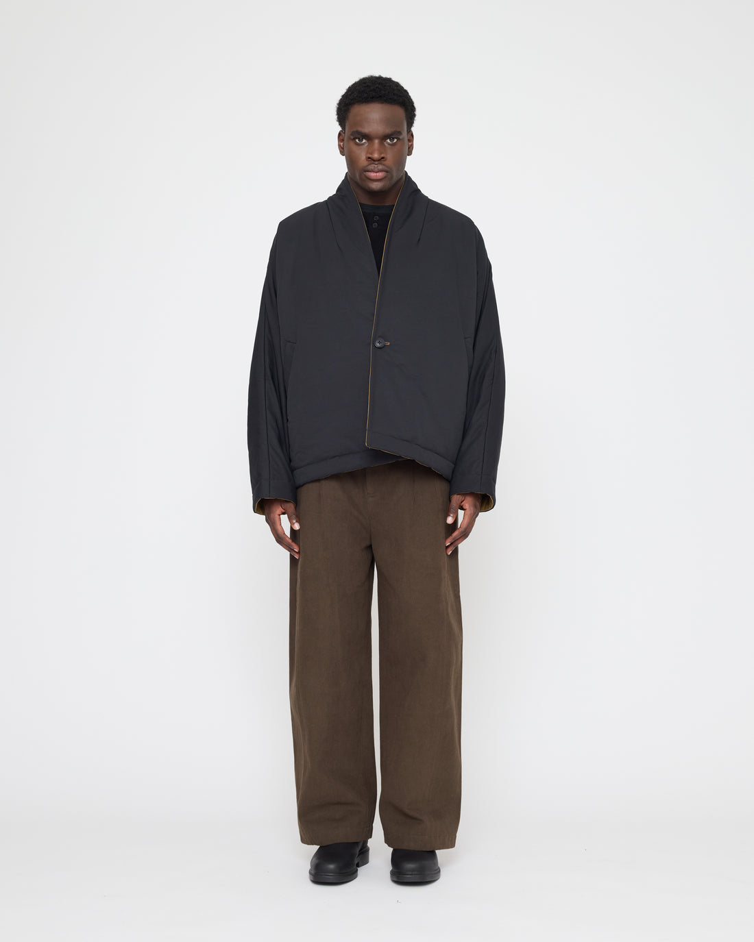 Reversible Padded Blazer - FW26 - Charcoal & Tan