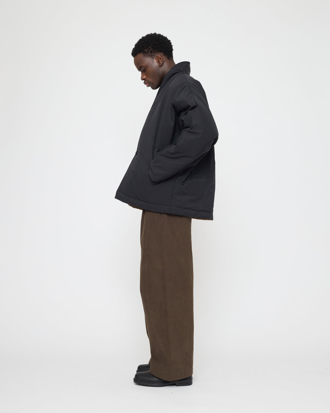 Reversible Padded Blazer - FW26 - Charcoal & Tan