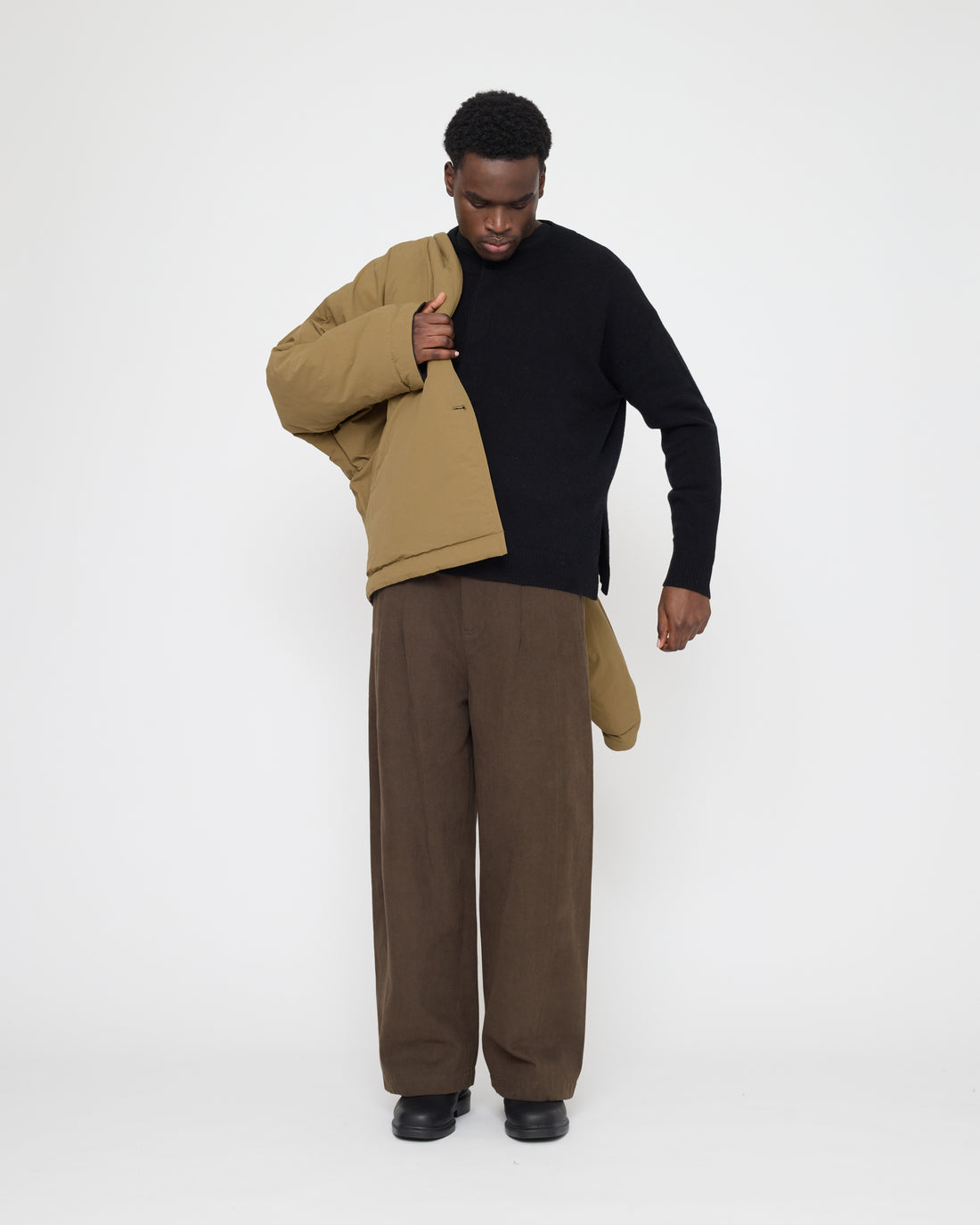 Reversible Padded Blazer - FW26 - Charcoal & Tan