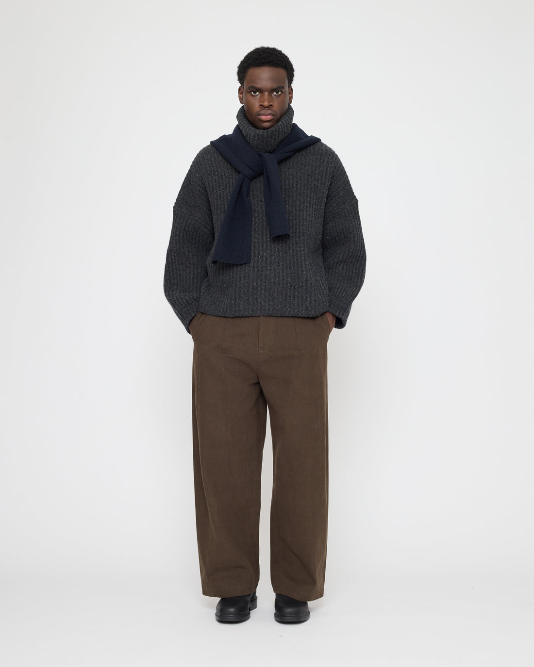 Hooded Scarf - FW26 - Navy Black