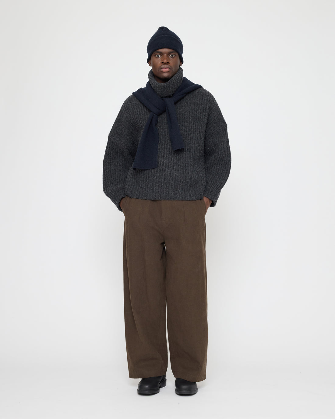 Chunky Ribbed Turtleneck Sweater - FW26 - Charcoal