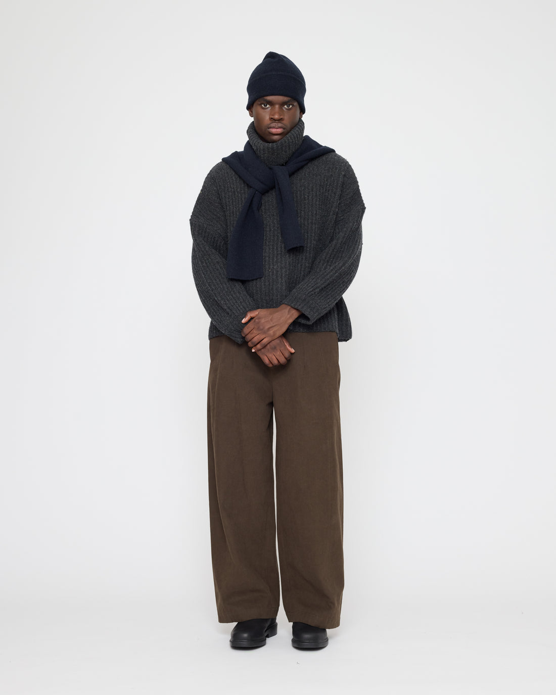 Chunky Ribbed Turtleneck Sweater - FW26 - Charcoal