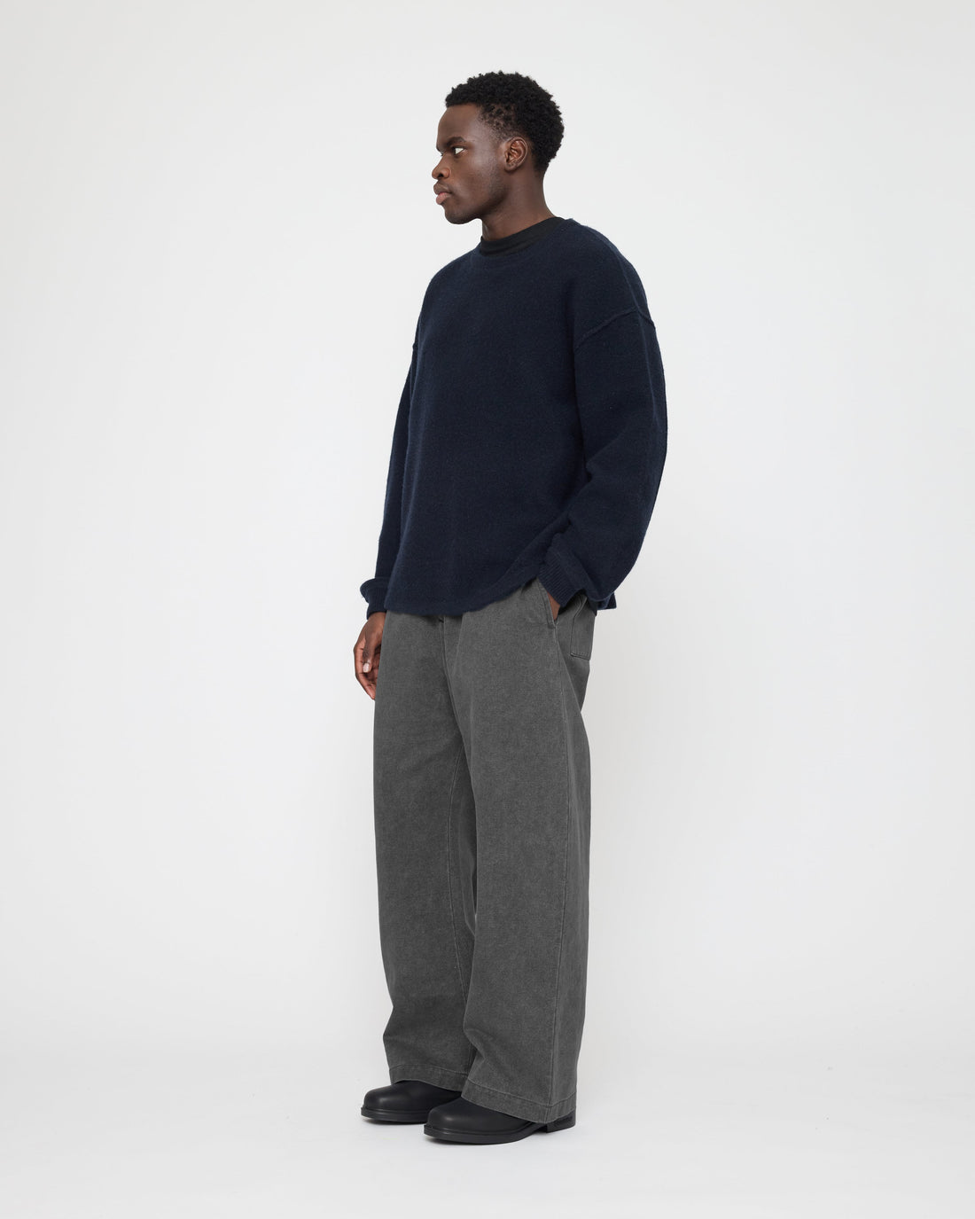 Tailored Curve Legged Trouser - FW26 - Washed Black