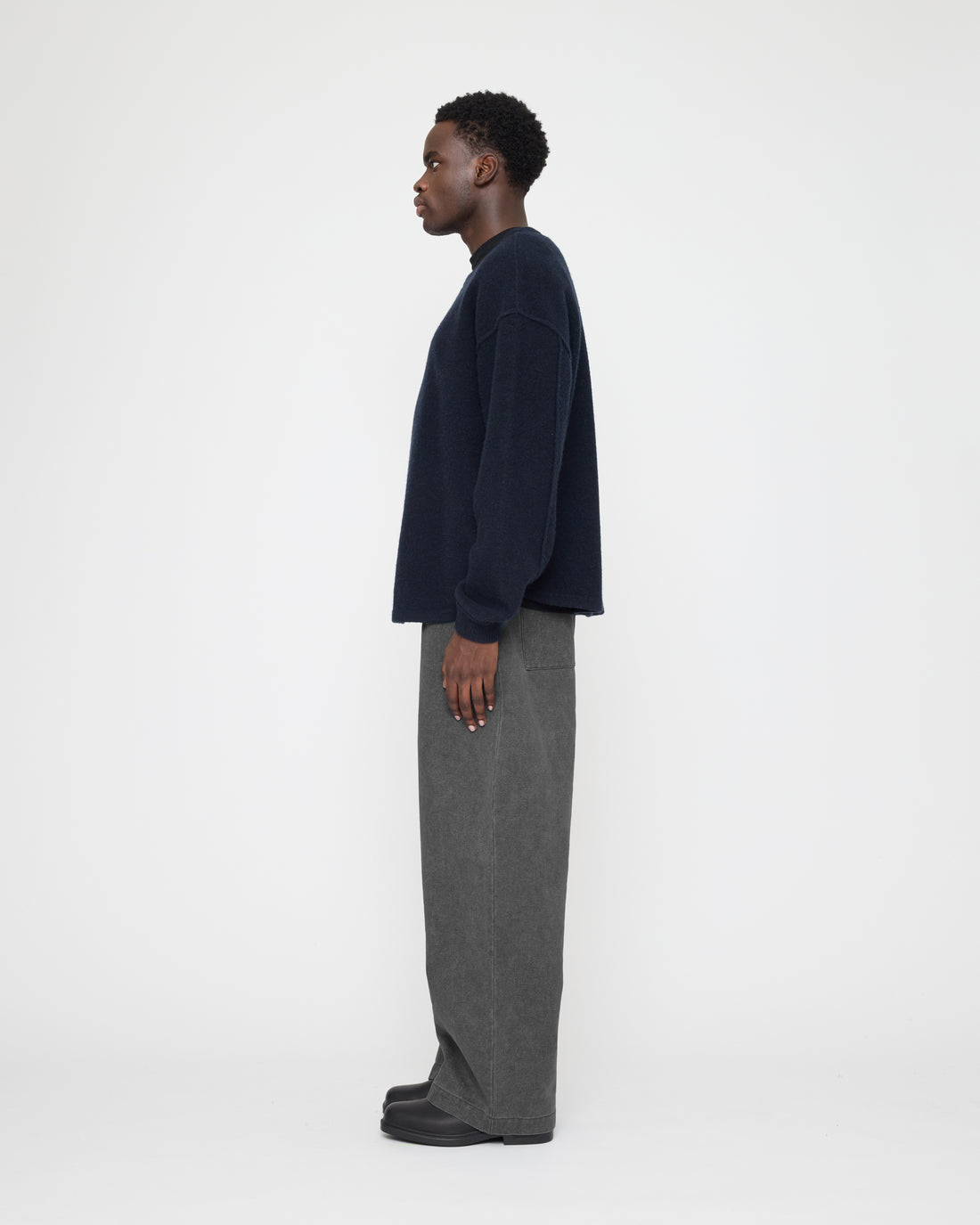 Tailored Curve Legged Trouser - FW26 - Washed Black