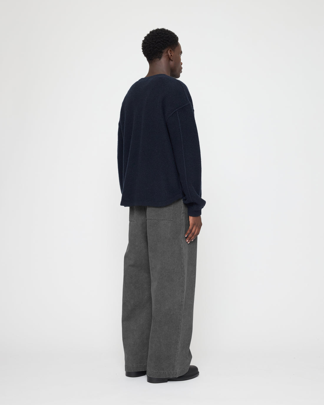 Tailored Curve Legged Trouser - FW26 - Washed Black