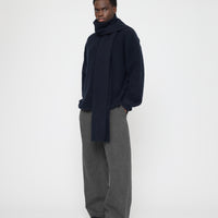 Long Wool Scarf - FW26 - Navy Black