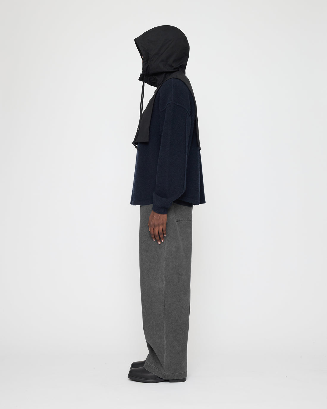 Waxed Hooded Vest - FW26 - Charcoal
