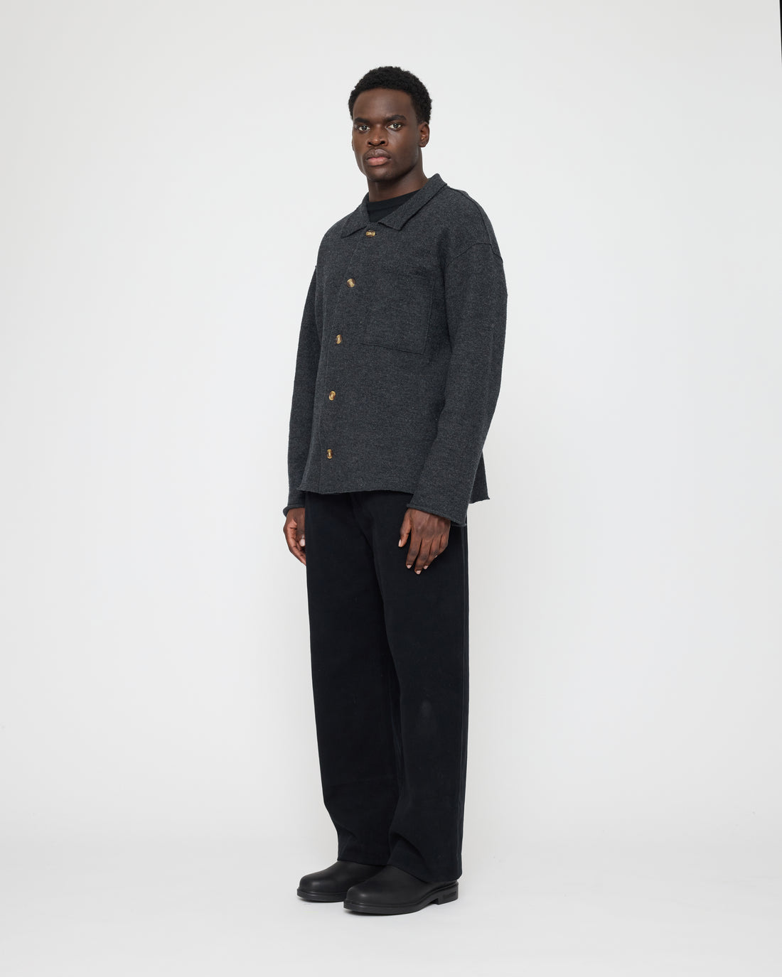 Signature Boiled Wool Shirt - Charcoal
