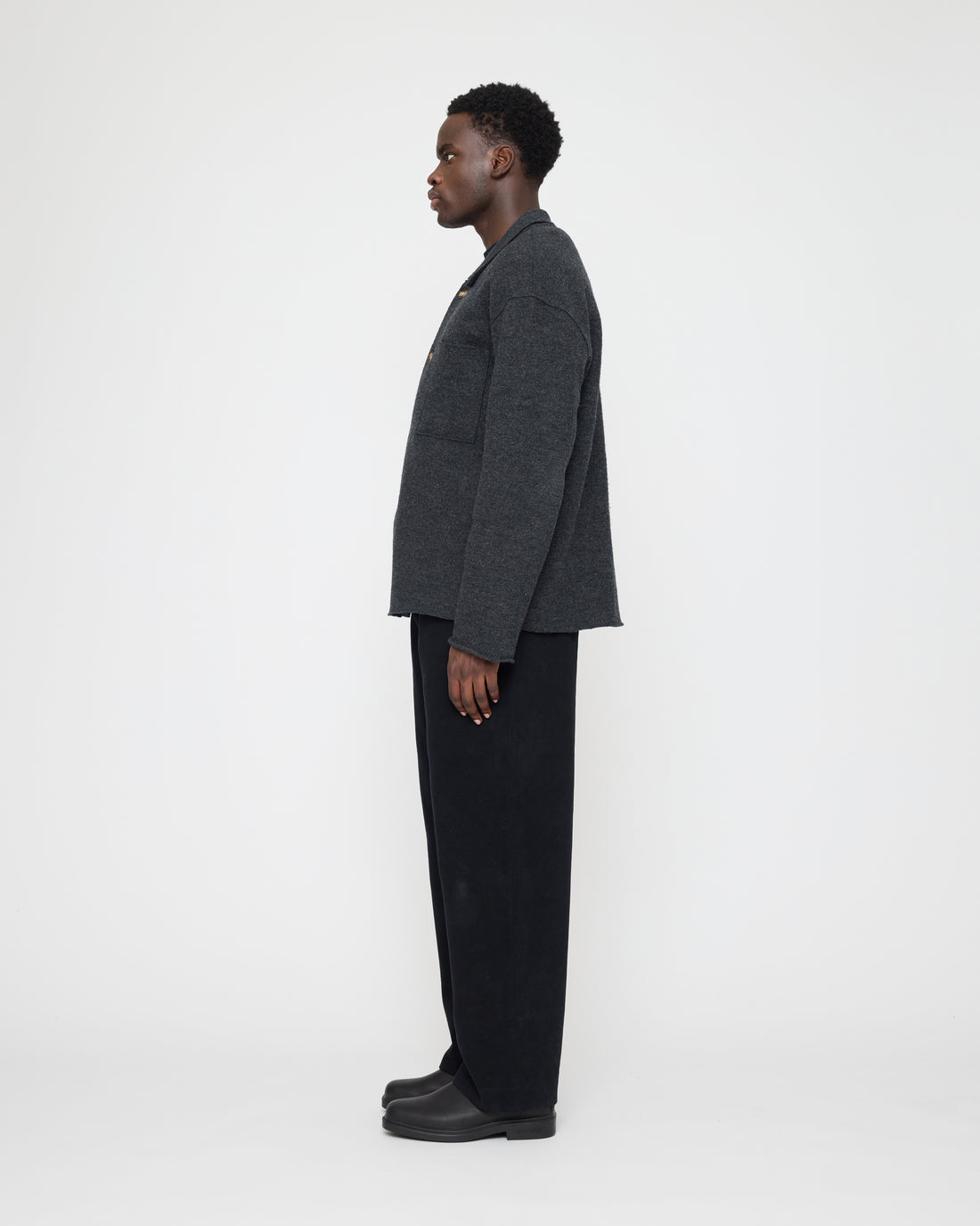 Signature Boiled Wool Shirt - Charcoal