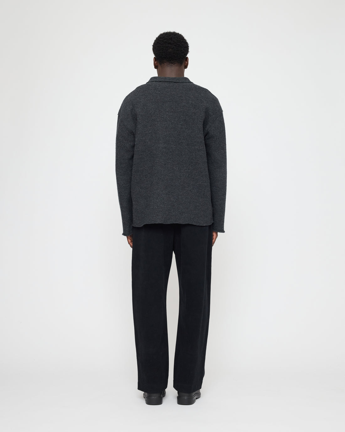 Signature Boiled Wool Shirt - Charcoal