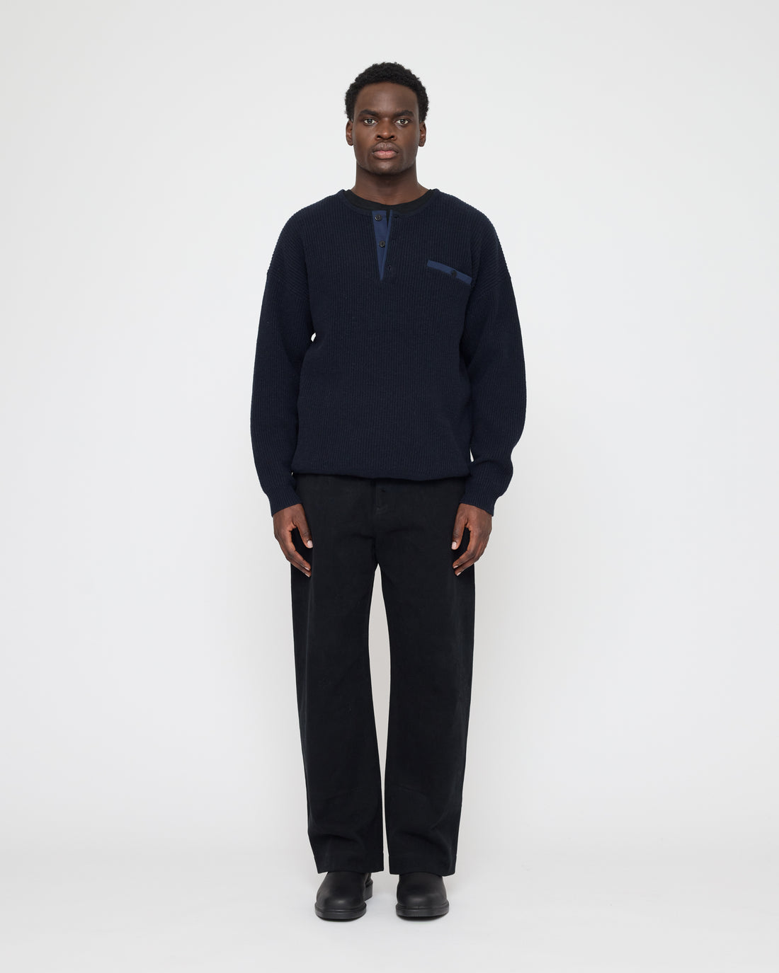 Oversized Pocket Pullover - FW26 - Navy Black