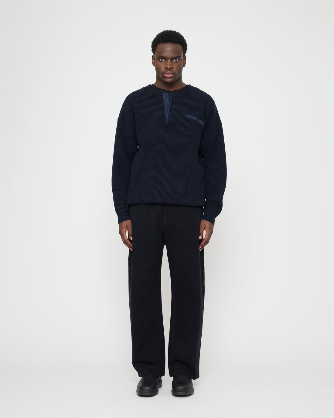 Oversized Pocket Pullover - FW26 - Navy Black