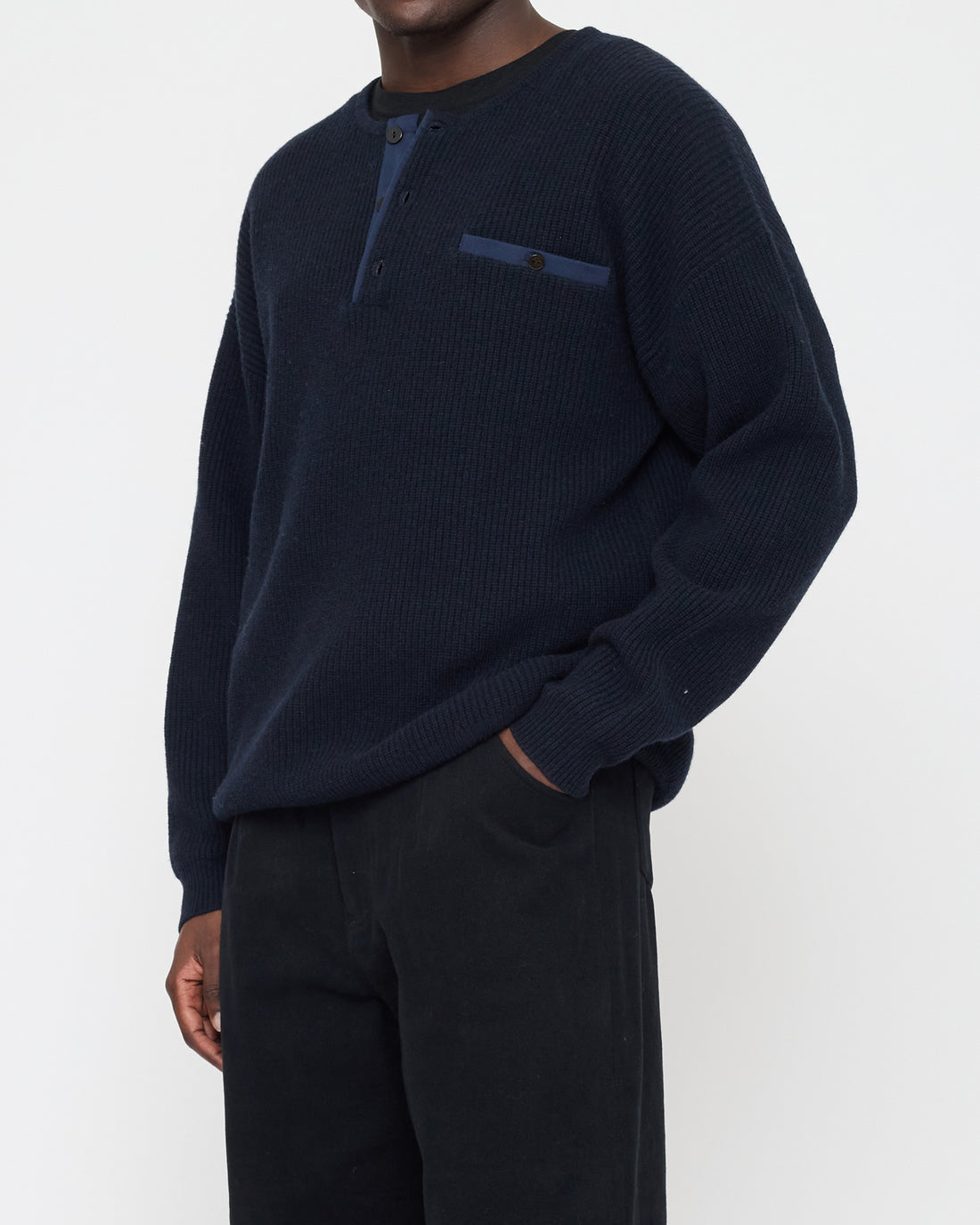 Oversized Pocket Pullover - FW26 - Navy Black