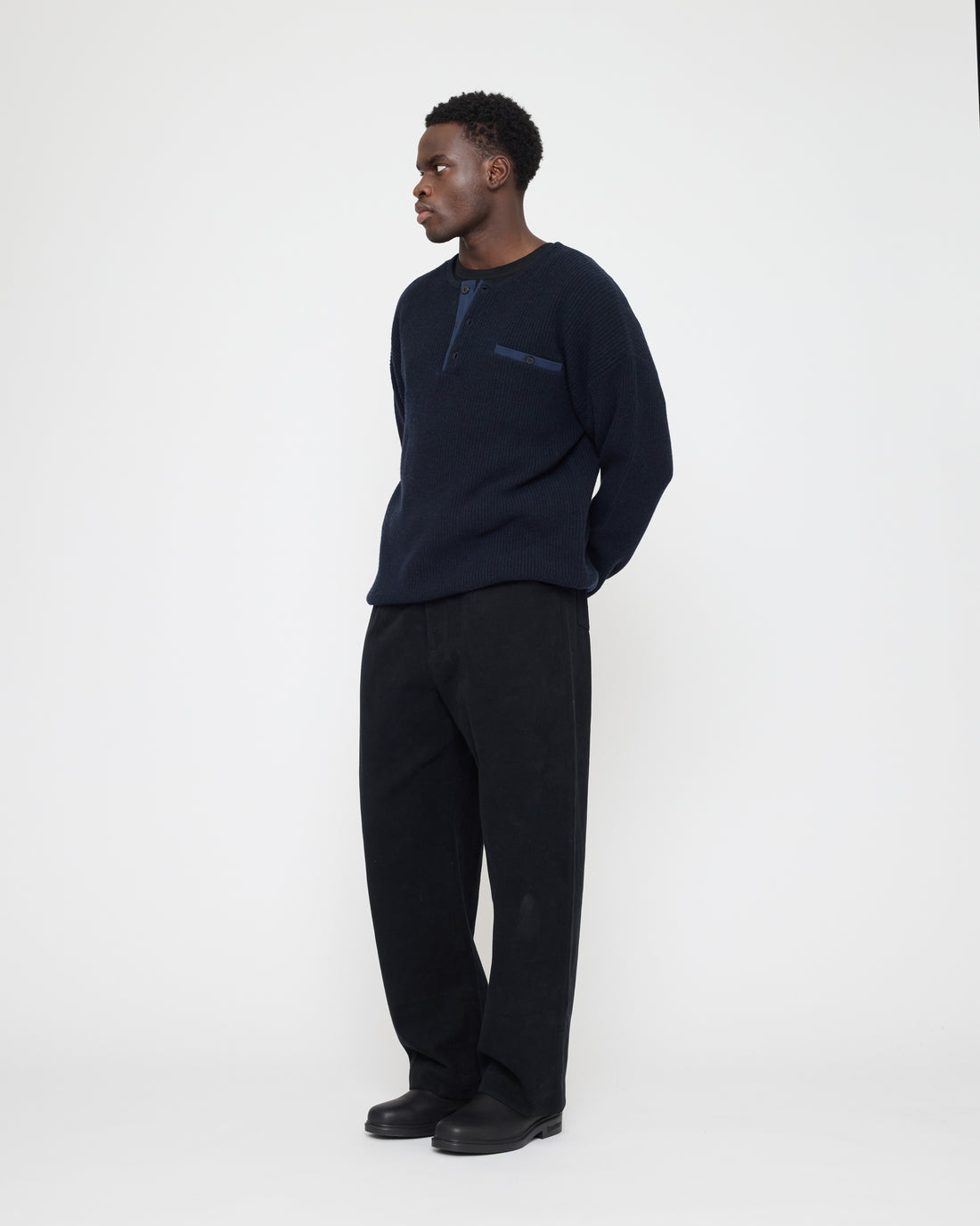 Oversized Pocket Pullover - FW26 - Navy Black