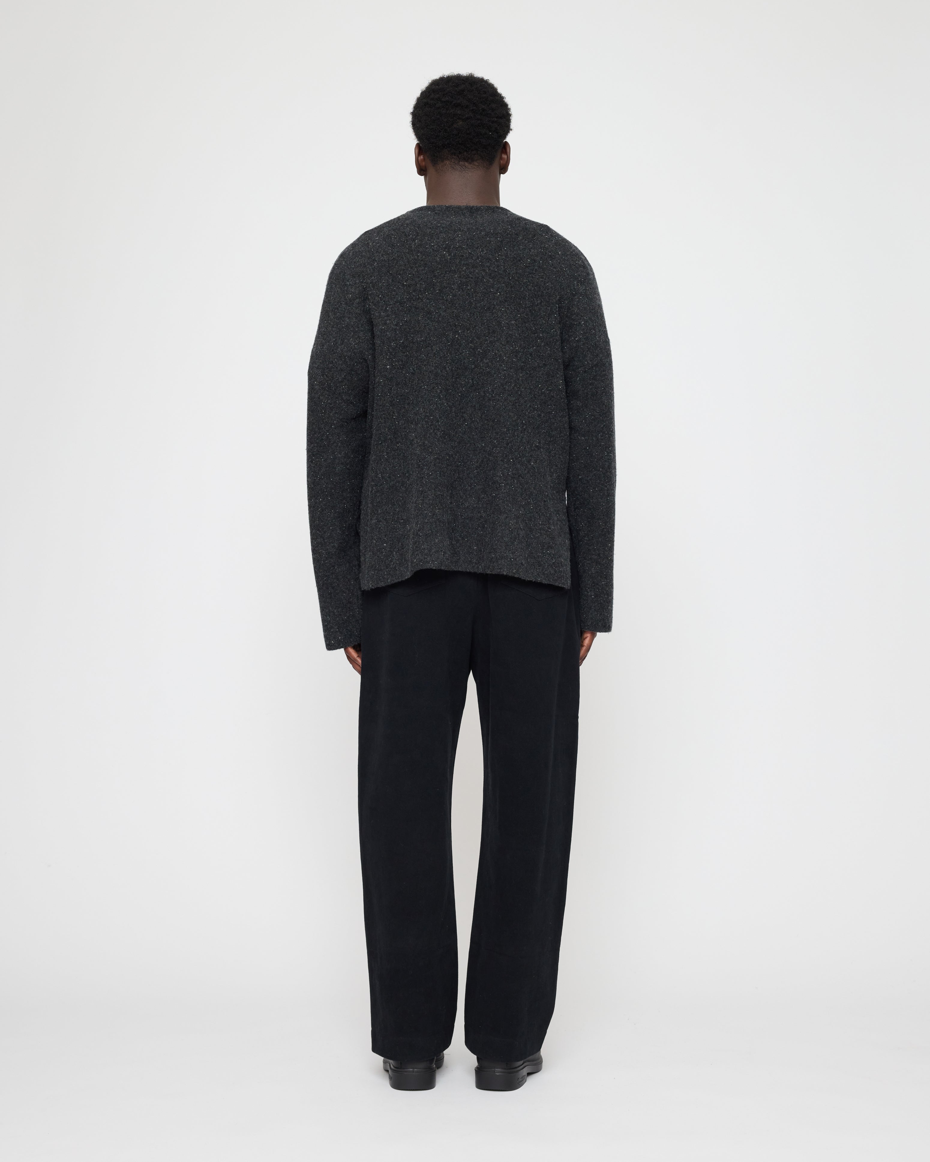 Oversized Mock Neck Sweater - FW26 - Speckle Charcoal