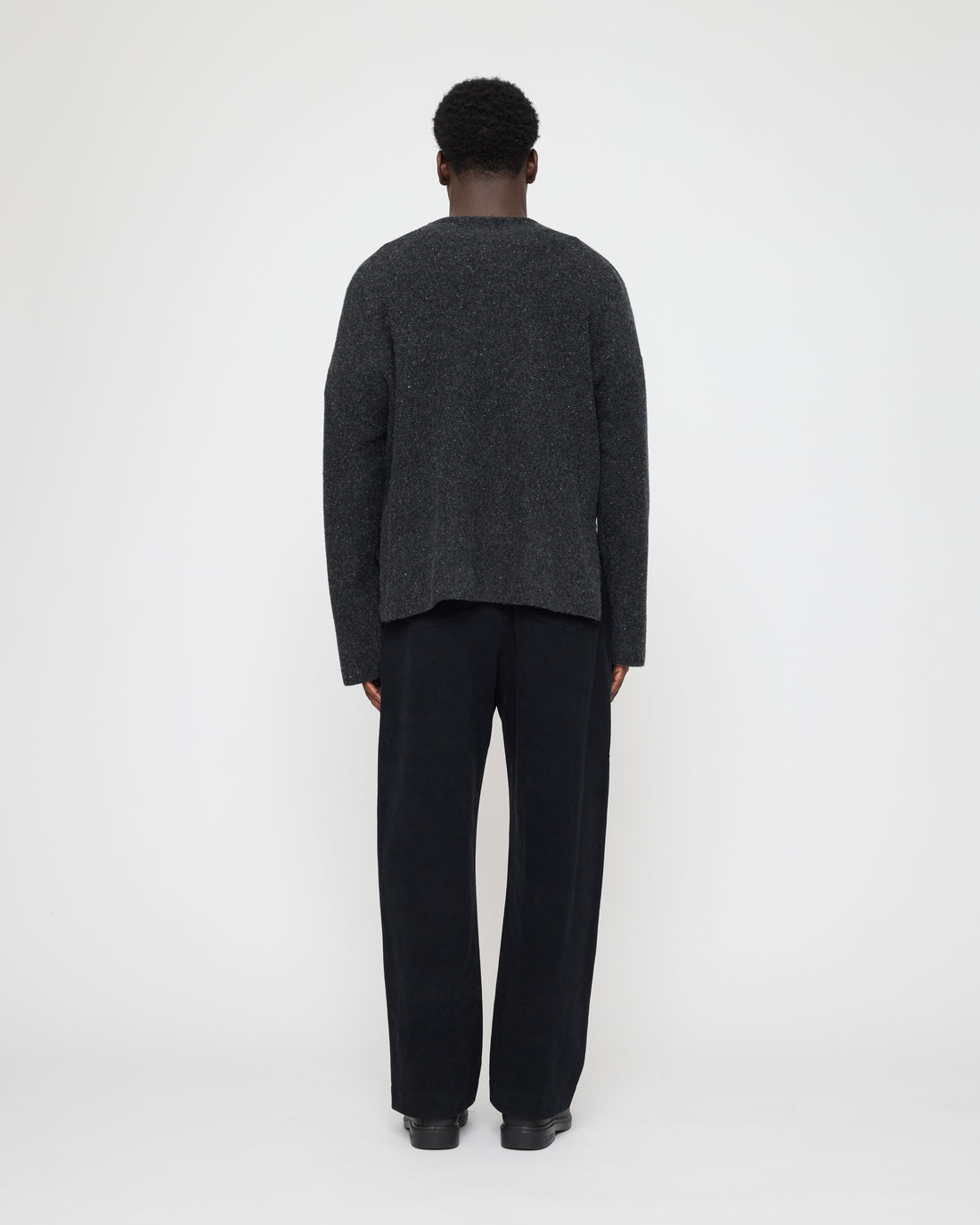 Oversized Mock Neck Sweater - FW26 - Speckle Charcoal