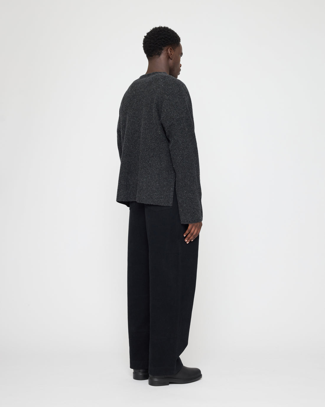 Oversized Mock Neck Sweater - FW26 - Speckle Charcoal