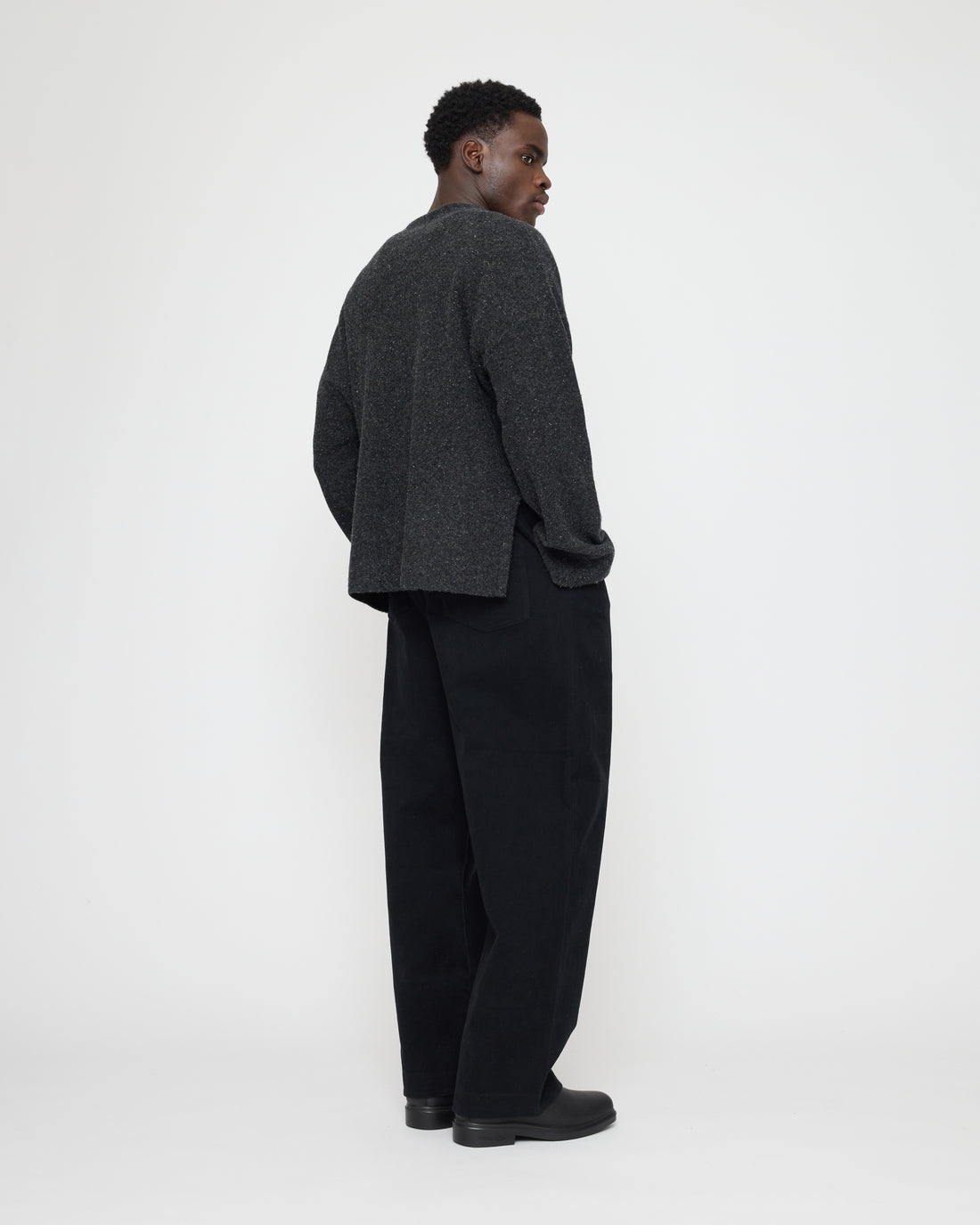 Oversized Mock Neck Sweater - FW26 - Speckle Charcoal