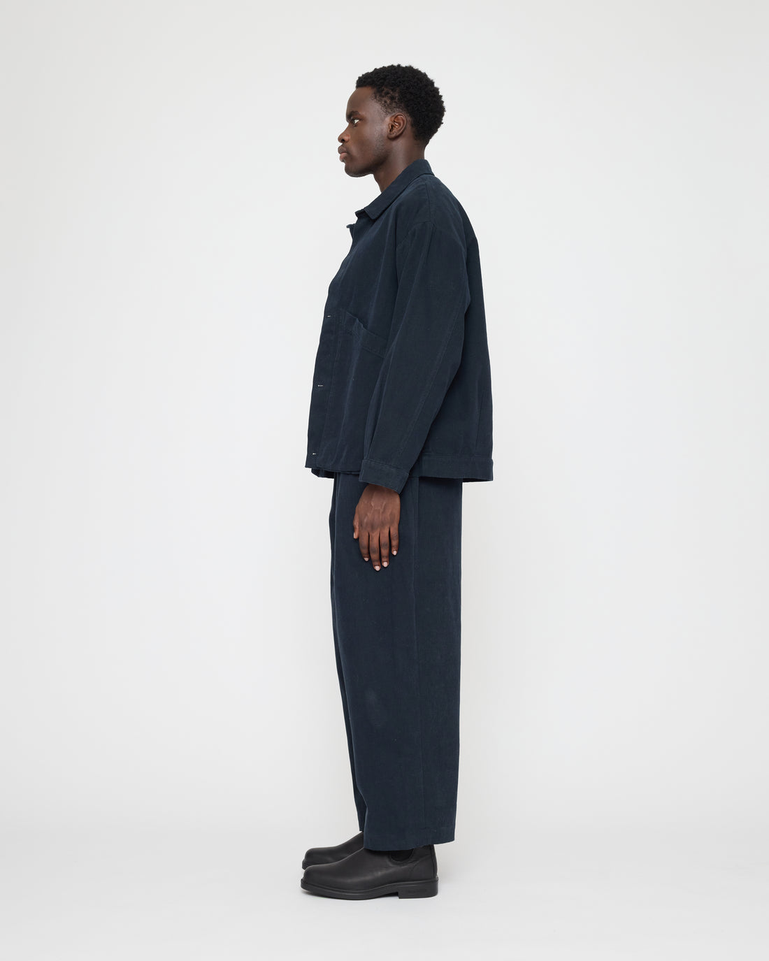 Signature Panel Pockets Shirt Jacket - Brushed Canvas Edition - Navy