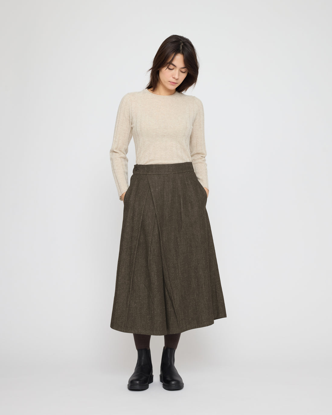 Ribbed Long Sleeves - FW26 - Sand Beige