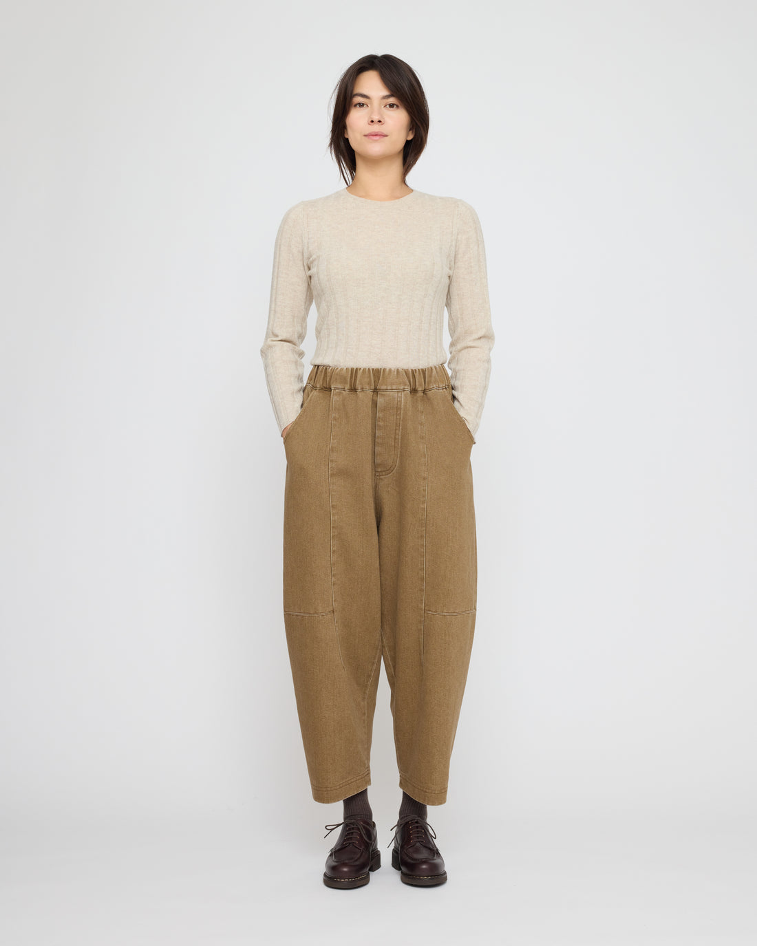 Elastic Panel Barrel Trouser - FW26 - Washed Walnut