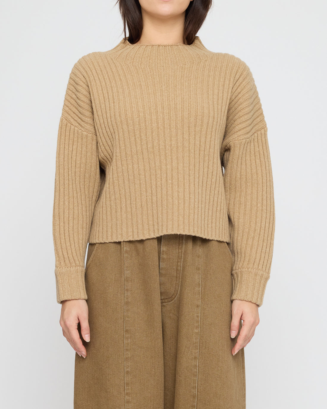 Chunky Ribbed Mock Neck - FW26 - Caramel