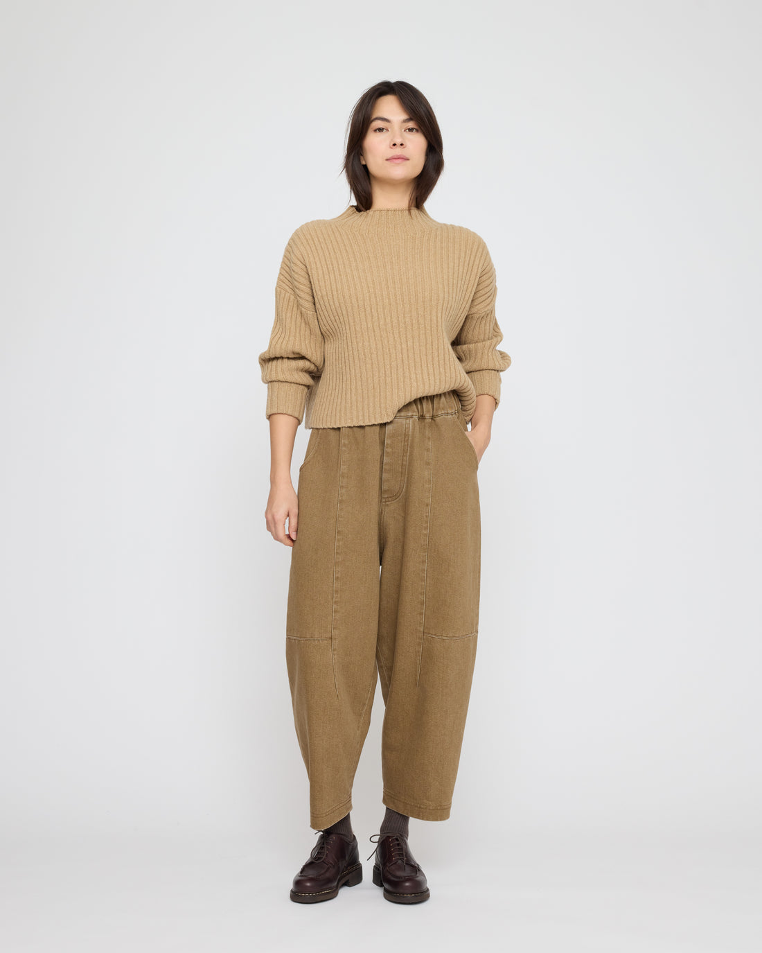 Chunky Ribbed Mock Neck - FW26 - Caramel
