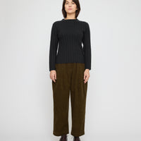 Mock Neck Ribbed Long Sleeves - FW26 - Charcoal