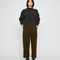 Collared Cropped Cardigan - FW26 - Olive Brown